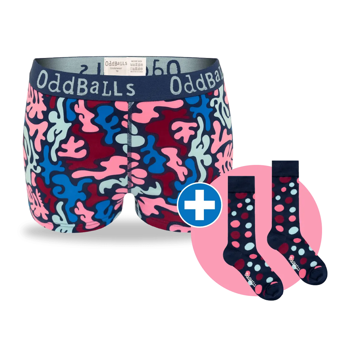 06 Month Pre-Paid: Ladies Boxer Shorts & Free Socks - Monthly Subscription [G2]