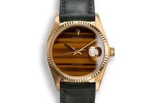 1979 Rolex 18K YG DateJust 16018 with Tigers Eye Stone Dial