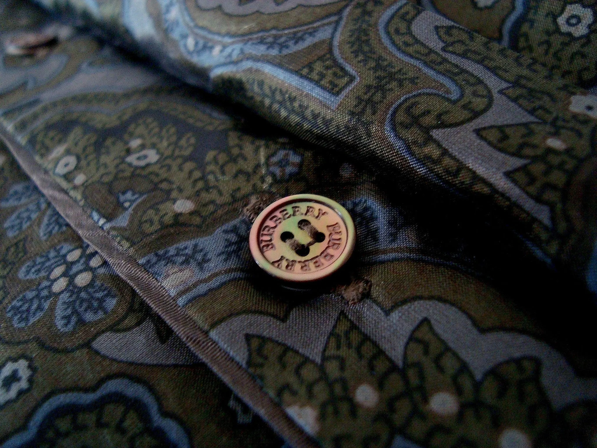 2008 Silk 'Cigar Paisley' Shirt in Blue/Moss Green