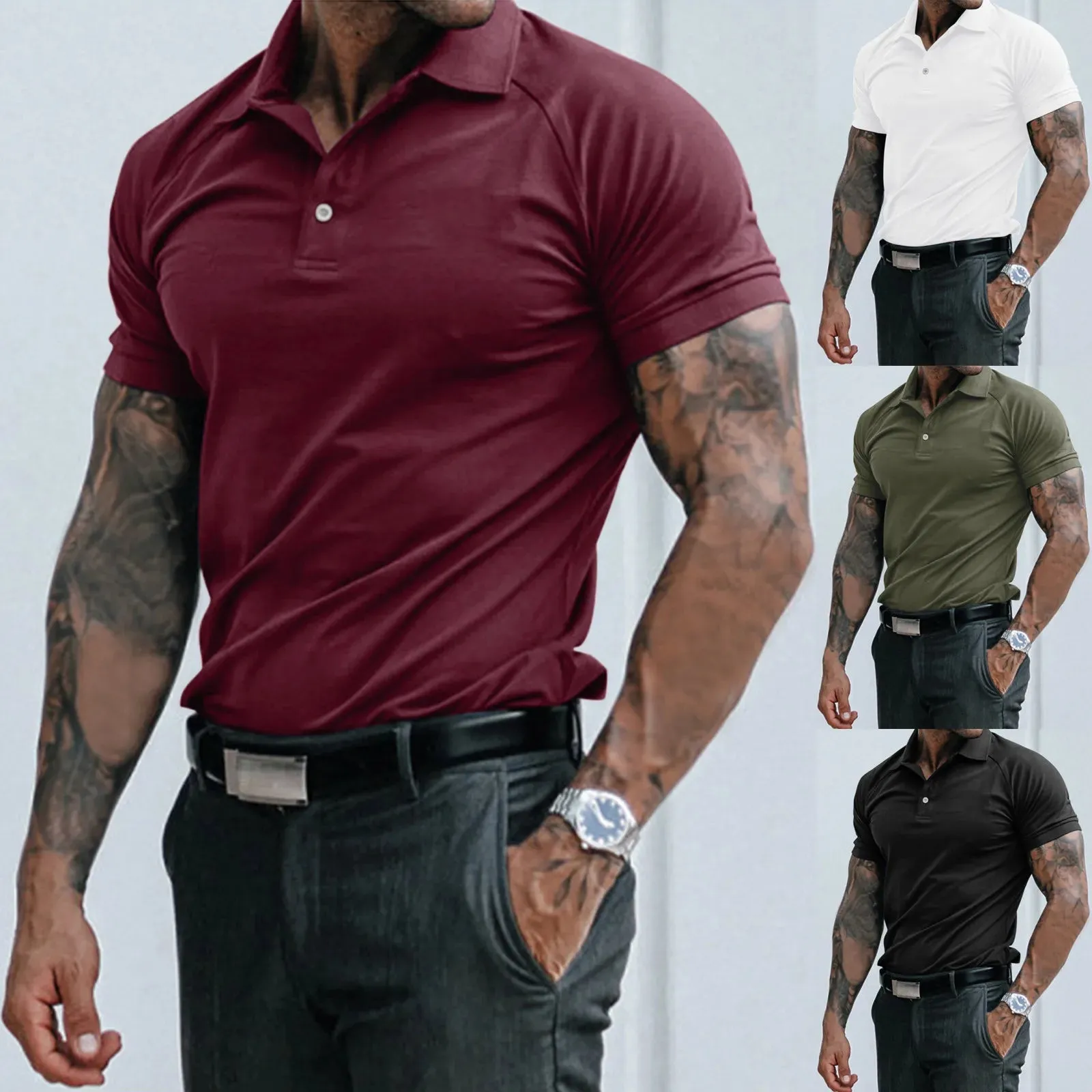 2023 High-Quality Cotton Men's Summer Polo Shirt: Business Casual Short Sleeve Tee