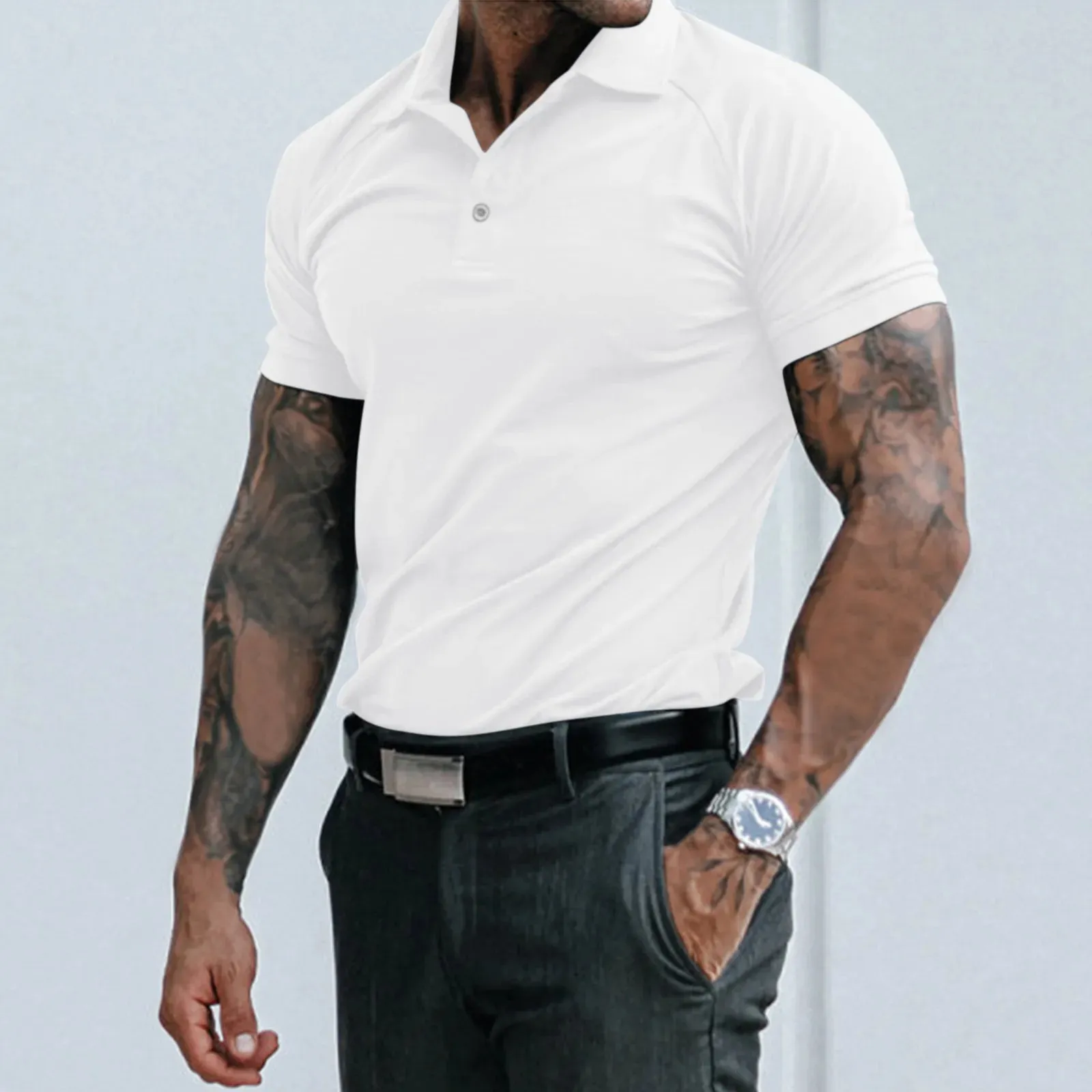 2023 High-Quality Cotton Men's Summer Polo Shirt: Business Casual Short Sleeve Tee