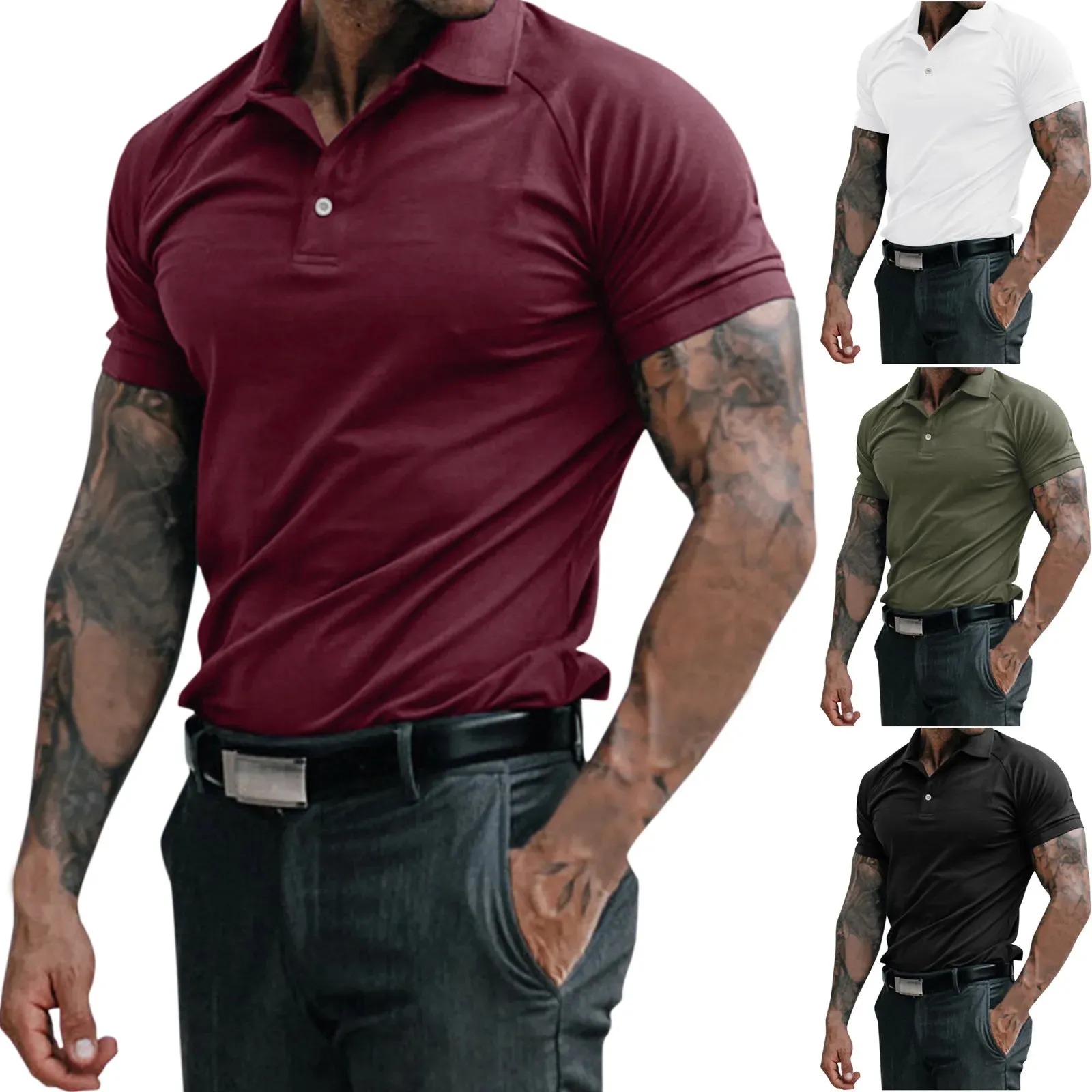 2023 High-Quality Cotton Men's Summer Polo Shirt: Business Casual Short Sleeve Tee