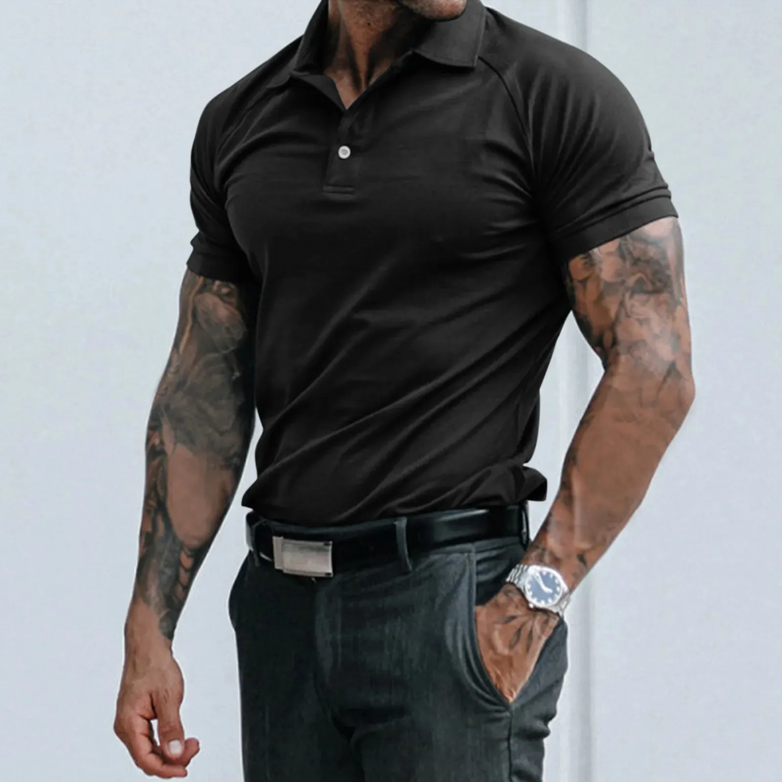 2023 High-Quality Cotton Men's Summer Polo Shirt: Business Casual Short Sleeve Tee