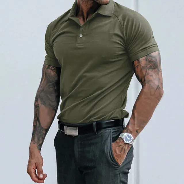 2023 High-Quality Cotton Men's Summer Polo Shirt: Business Casual Short Sleeve Tee