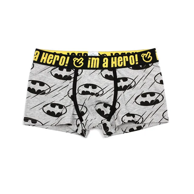 4colors Men Underwear Boxers Sexy underpant Cotton Male Panties Shorts Cartoon Printing Superman Batman