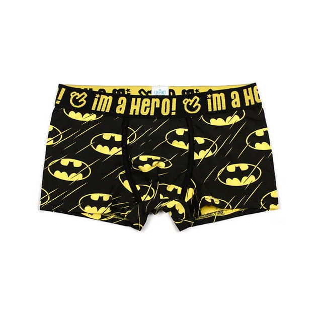 4colors Men Underwear Boxers Sexy underpant Cotton Male Panties Shorts Cartoon Printing Superman Batman