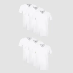 6-Pack Men's White V-Neck Undershirts 777VP6