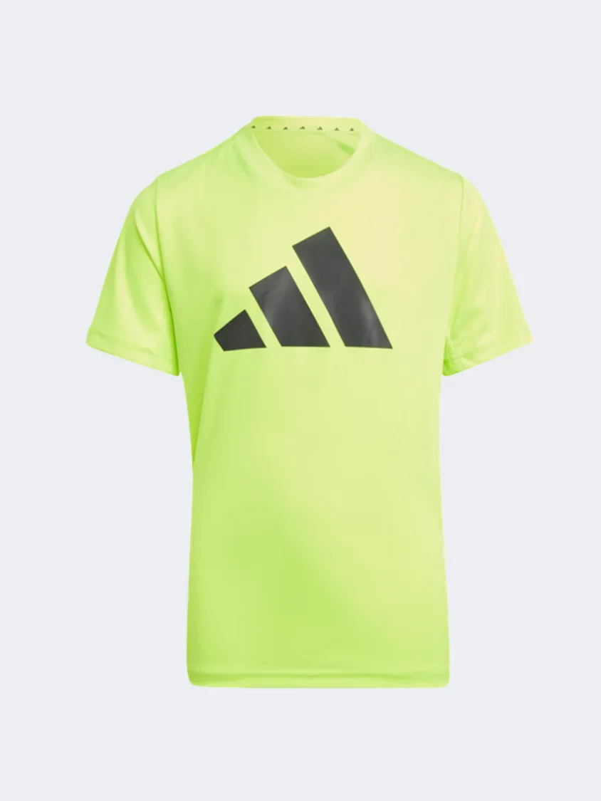 Adidas Essential Logo Kids-Boys Sportswear T-Shirt Lucid Lemon/Carbon