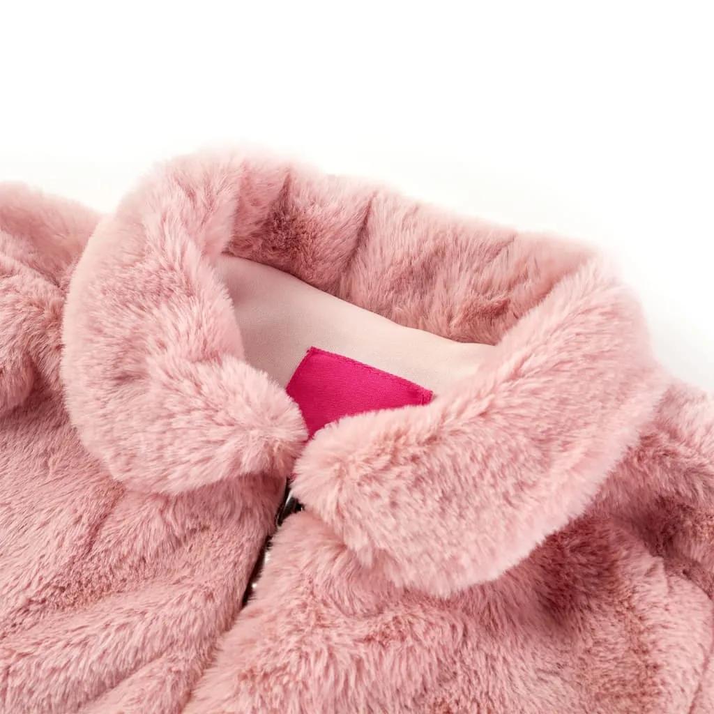 Adorable Kids' Faux Fur Coat - Pink, Size 92 for Toddlers (1.5-2 Years) | Warm & Stylish Winter Wear