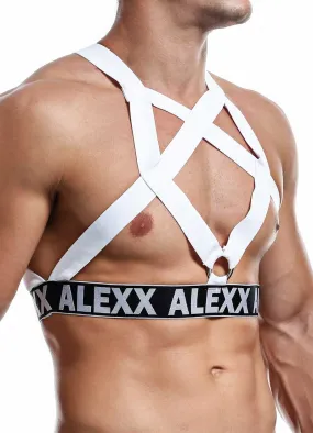 Alexx Underwear Criss Cross Harness White ALU002 Size One Size