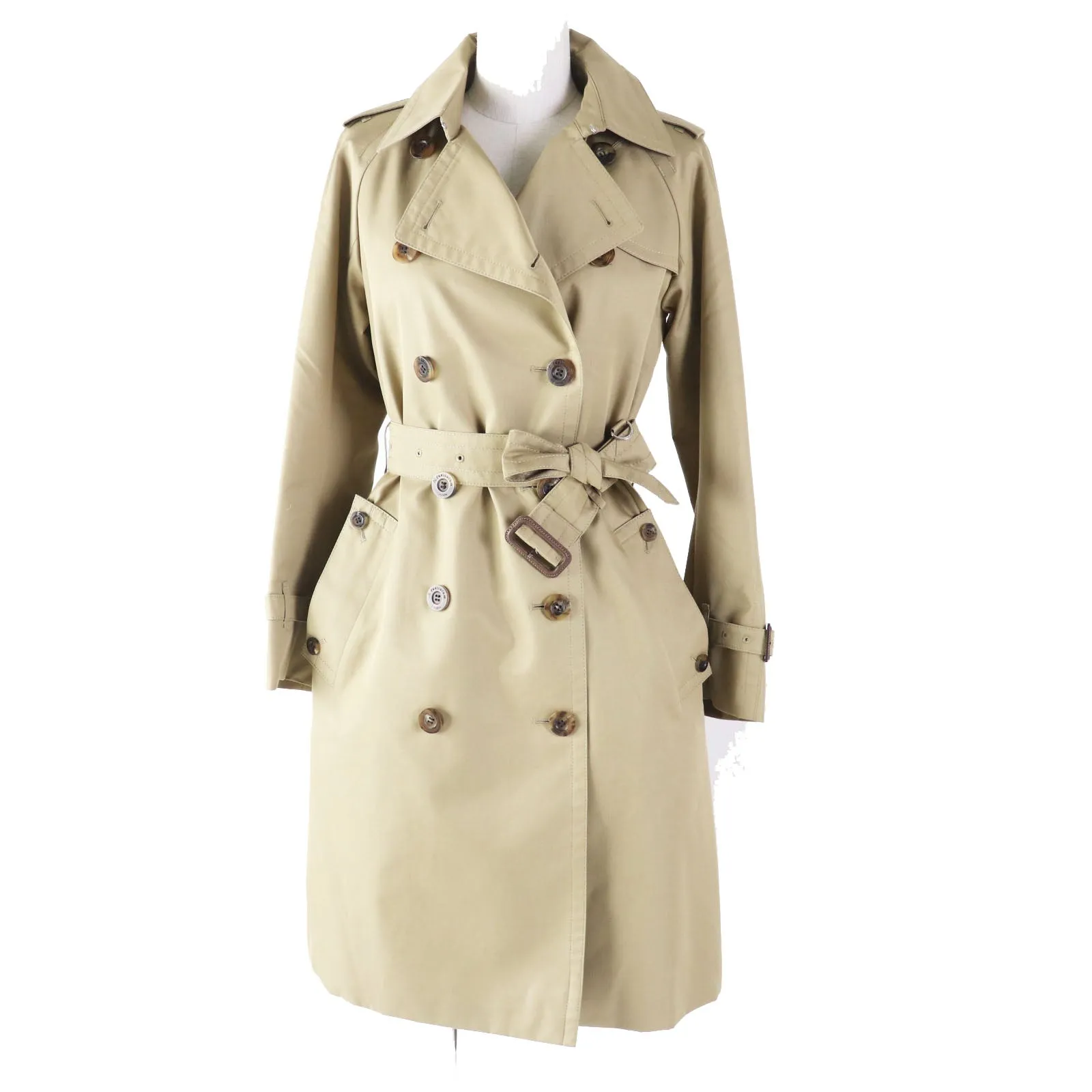 Aquascutum trench coat Outer: 62% cotton, Outer: 38% polyester, Lining: 100% cupra, Liner Outer: 100% polyester Lining: 100% cupra Filling: 100% polyester beige Women 6 Used Authentic