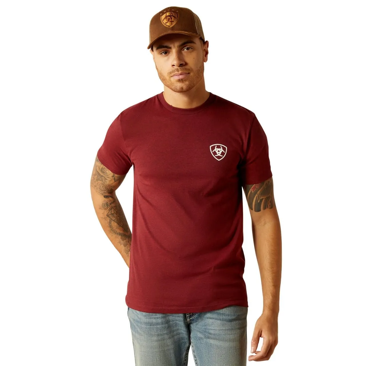 Ariat Men's Eagle and Snake T-Shirt, Crimson