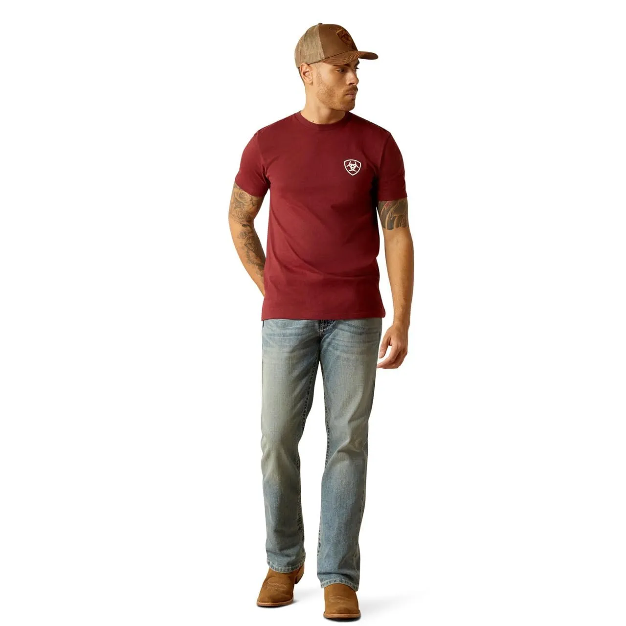 Ariat Men's Eagle and Snake T-Shirt, Crimson