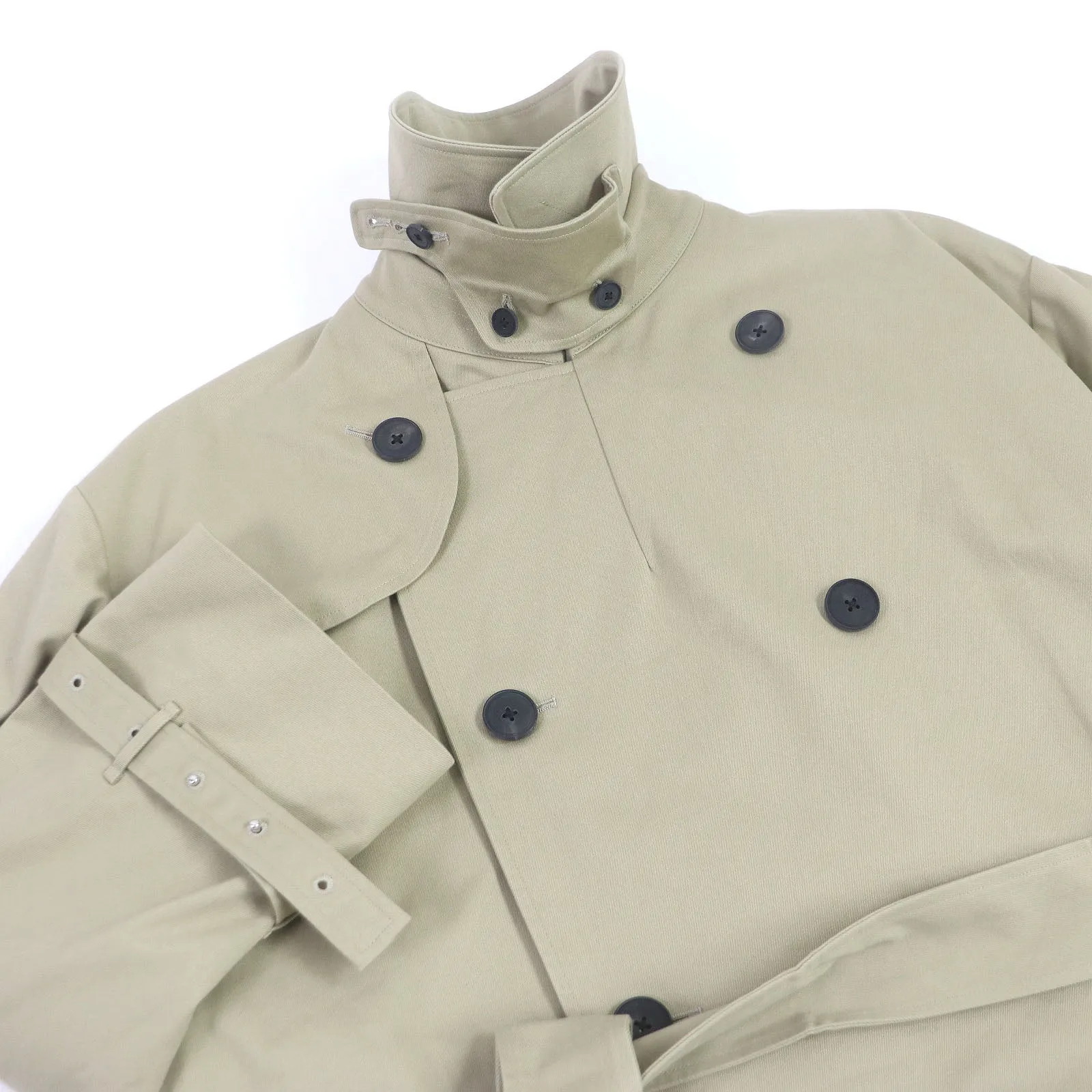 ATON trench coat Main: 100% cotton, sleeve lining: 100% cupra beige mens Used Authentic