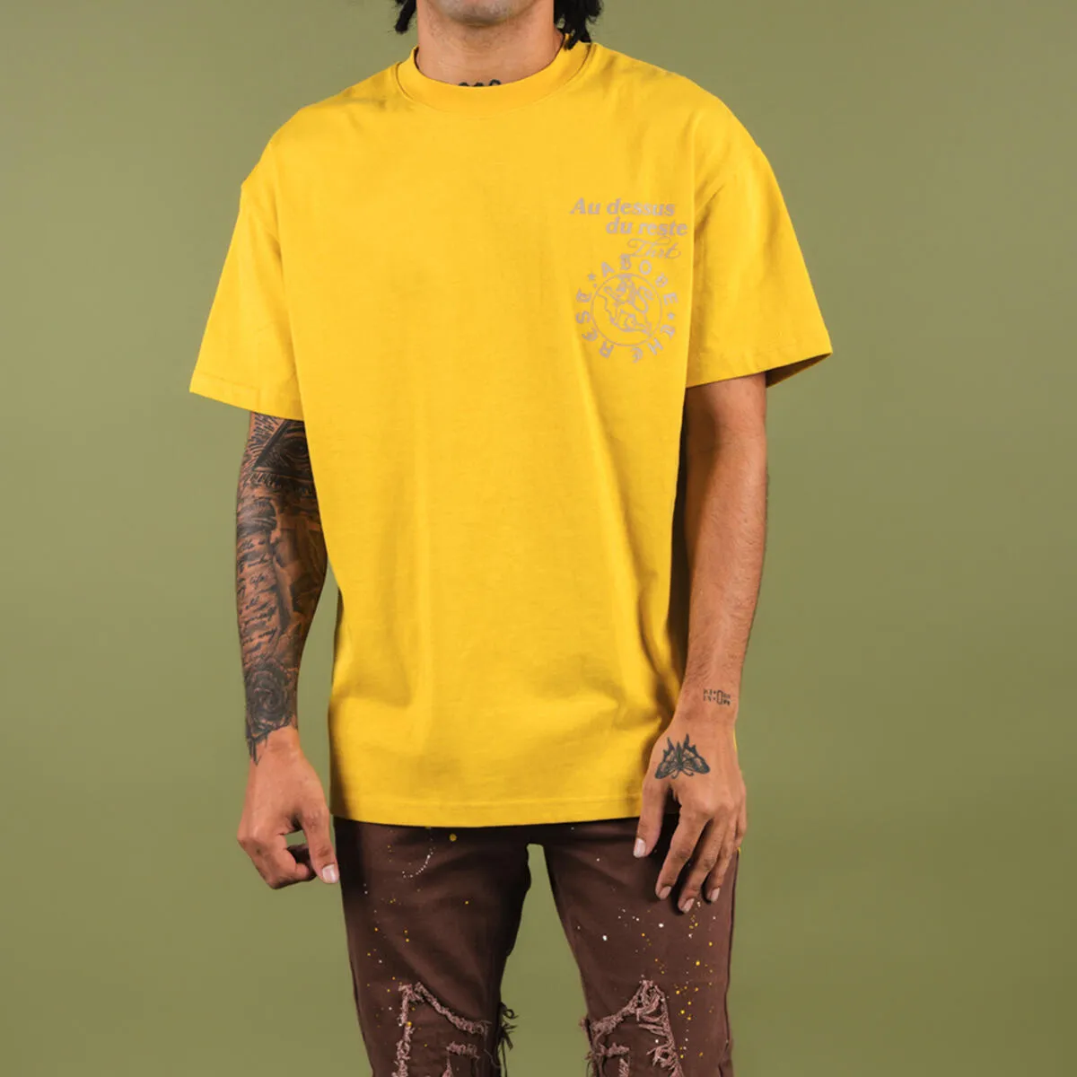 Au Dessus Du Reste LUX Heavy Weight Tee - Yellow