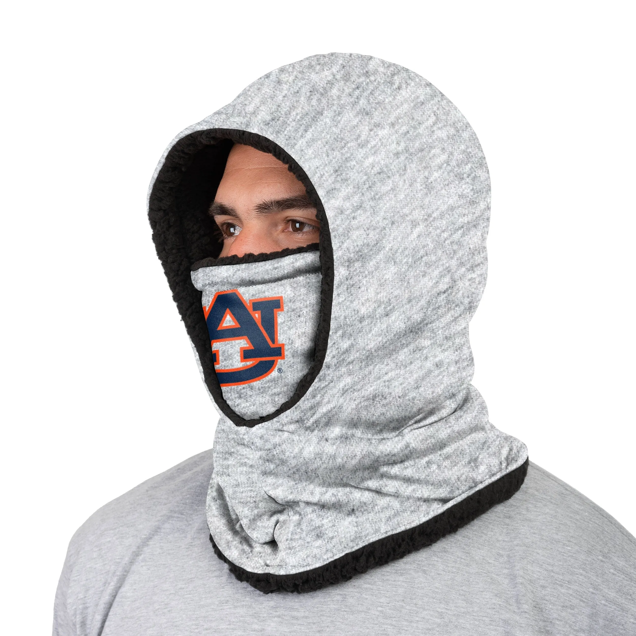 Auburn Tigers NCAA Heather Grey Big Logo Hooded Gaiter Scarf