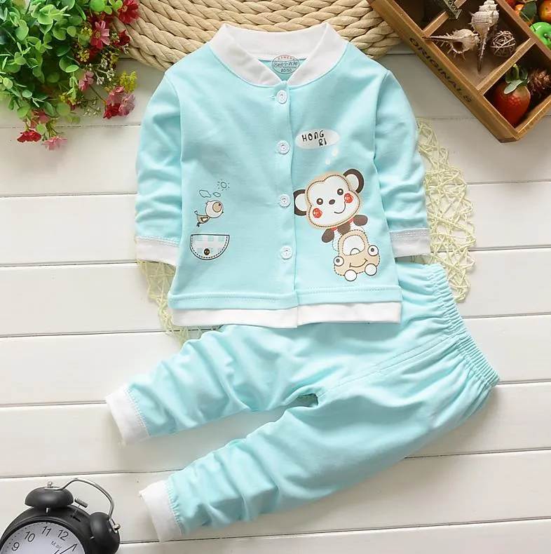 Autumn Winter Clothes Suit for Baby Girls Boys Kids Pajamas underwear sleepwear Cartoon Fall Children Cardigan Clothing Sets 3T