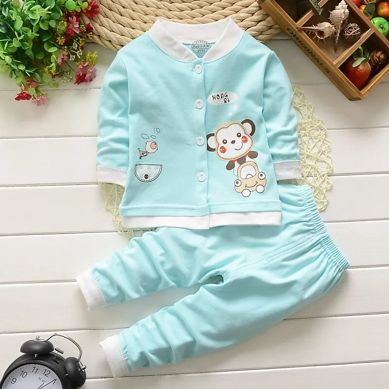 Autumn Winter Clothes Suit for Baby Girls Boys Kids Pajamas underwear sleepwear Cartoon Fall Children Cardigan Clothing Sets 3T