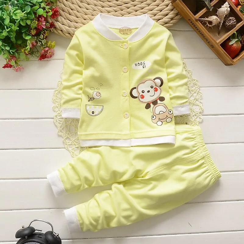 Autumn Winter Clothes Suit for Baby Girls Boys Kids Pajamas underwear sleepwear Cartoon Fall Children Cardigan Clothing Sets 3T