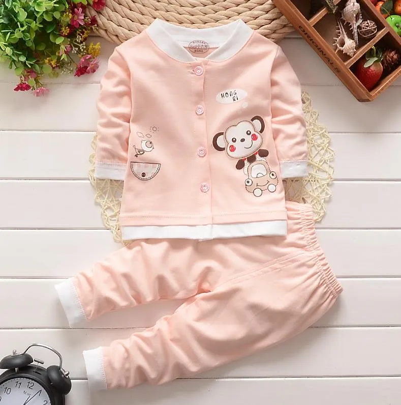 Autumn Winter Clothes Suit for Baby Girls Boys Kids Pajamas underwear sleepwear Cartoon Fall Children Cardigan Clothing Sets 3T