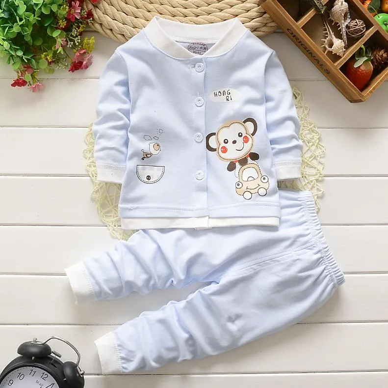 Autumn Winter Clothes Suit for Baby Girls Boys Kids Pajamas underwear sleepwear Cartoon Fall Children Cardigan Clothing Sets 3T