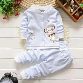 Autumn Winter Clothes Suit for Baby Girls Boys Kids Pajamas underwear sleepwear Cartoon Fall Children Cardigan Clothing Sets 3T