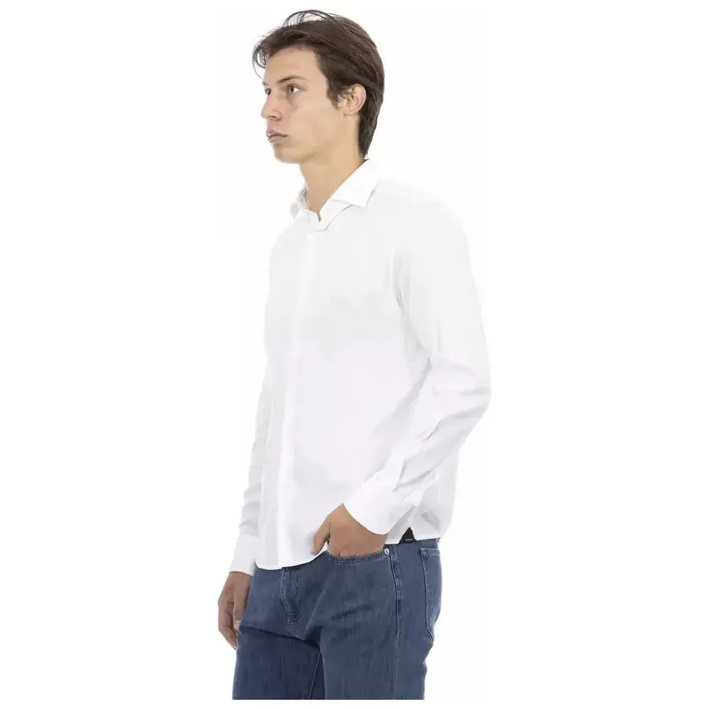 Baldinini Trend White Cotton Men Shirt