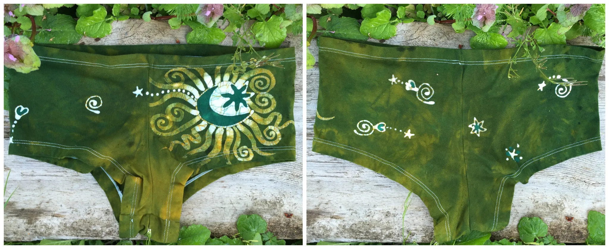 Batik Boyshort Undies - Green Meadow Moon