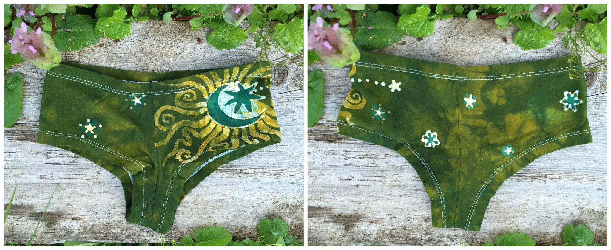 Batik Boyshort Undies - Green Meadow Moon