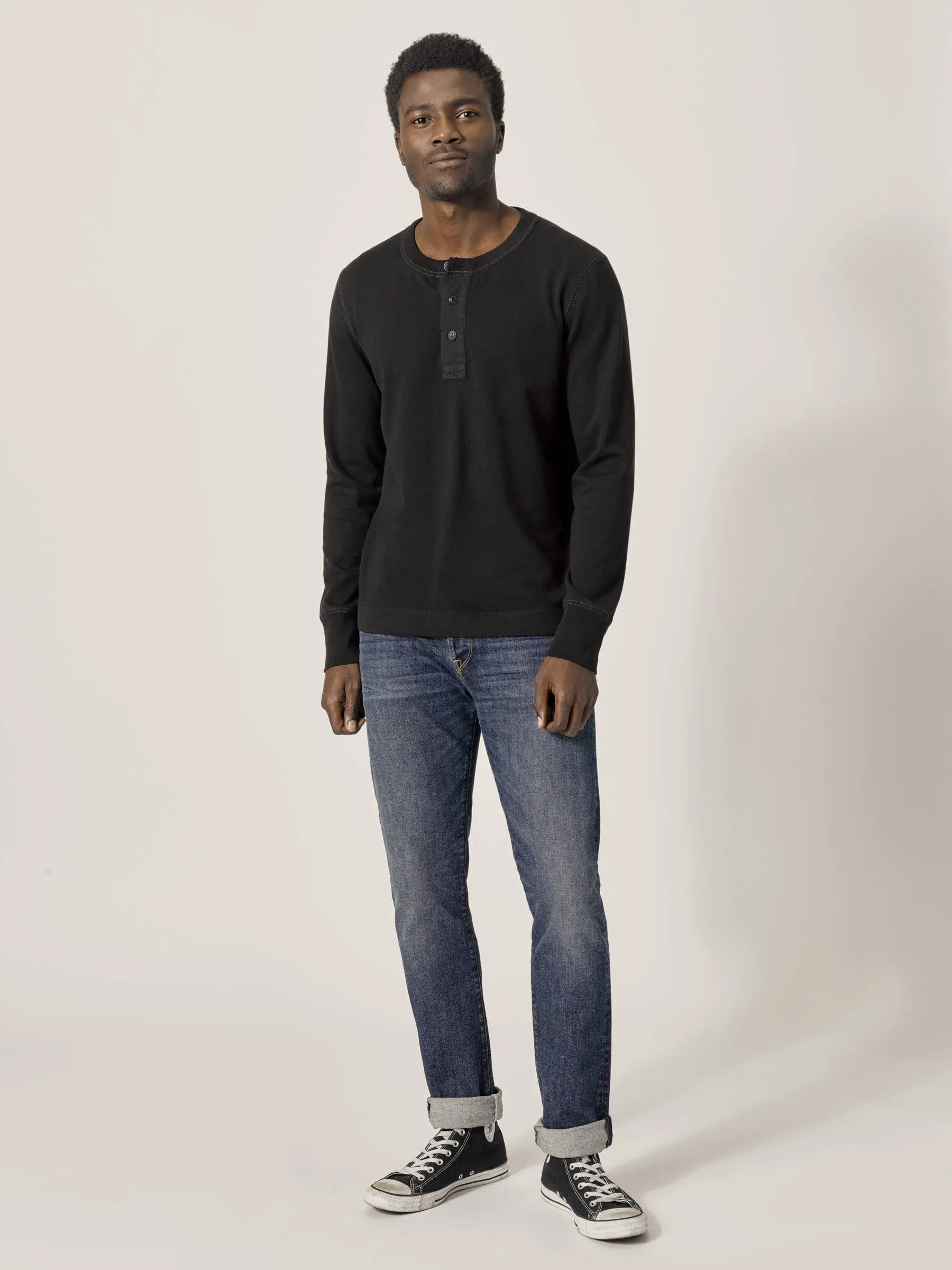 Black Field-Spec Cotton Surplus Henley