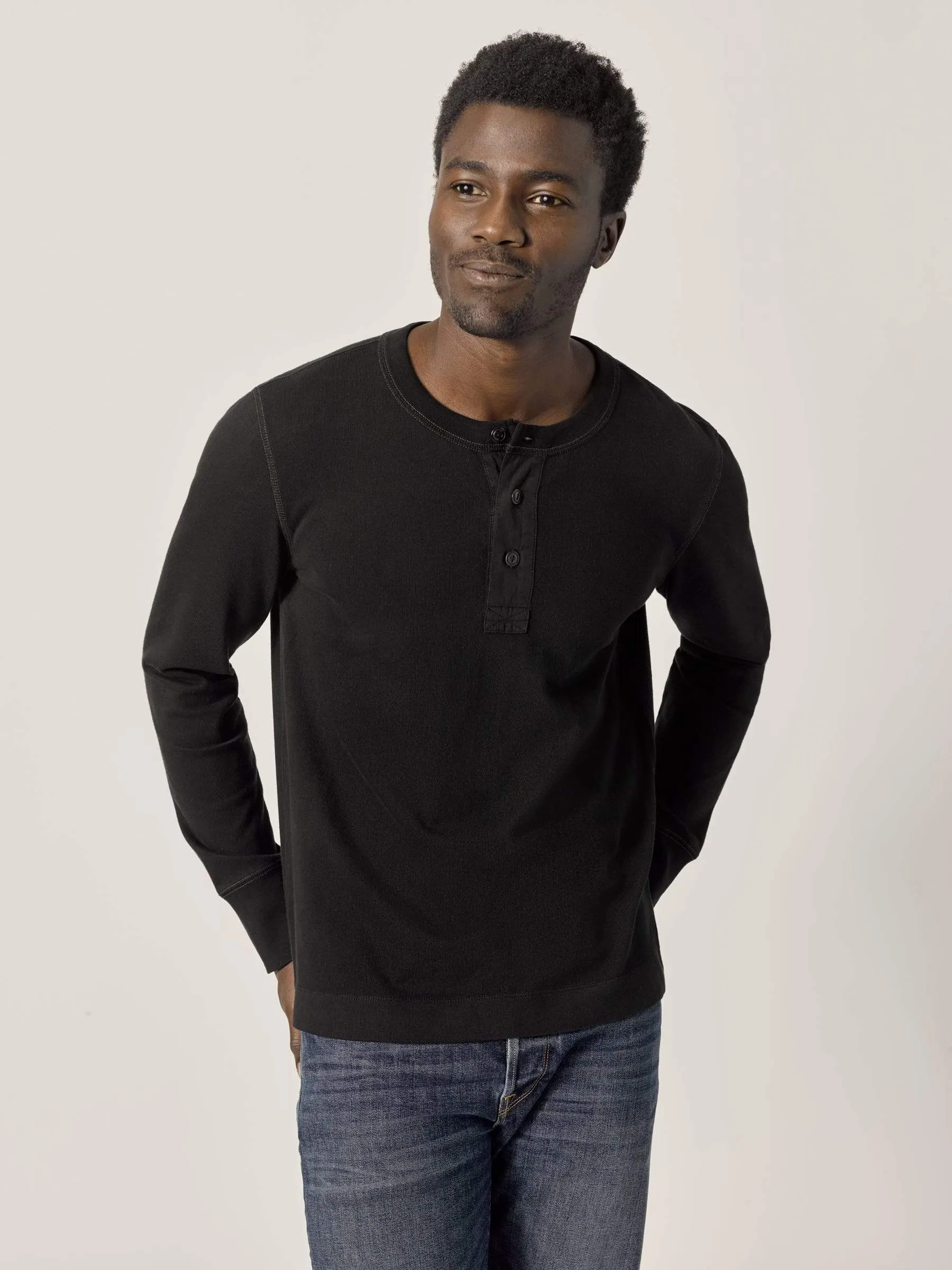 Black Field-Spec Cotton Surplus Henley