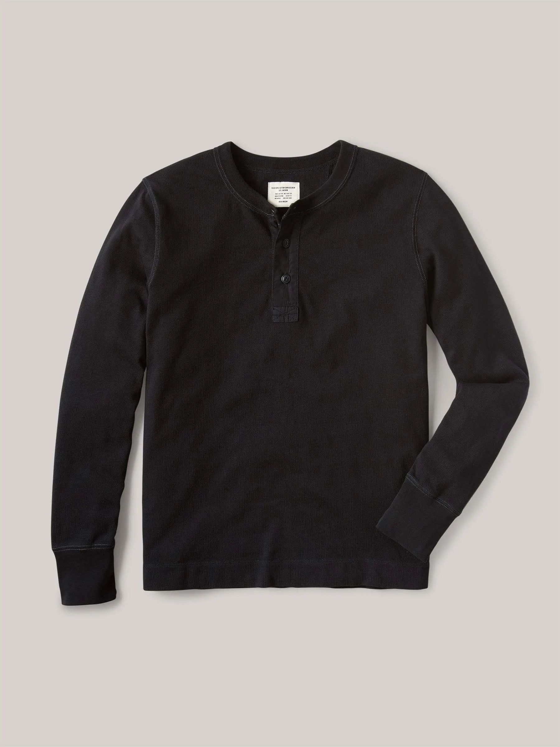 Black Field-Spec Cotton Surplus Henley