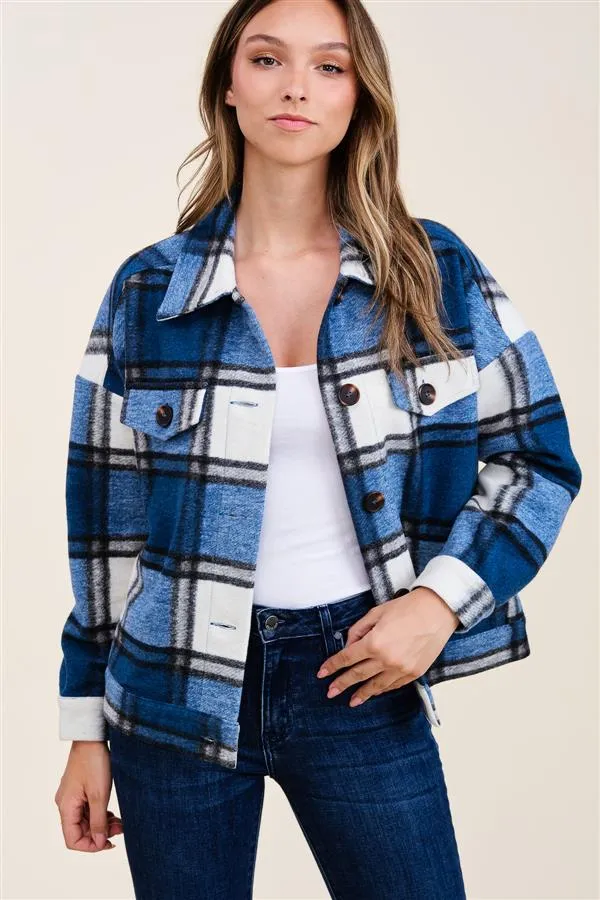 Blue Plaid Vibes Shacket - Final Sale