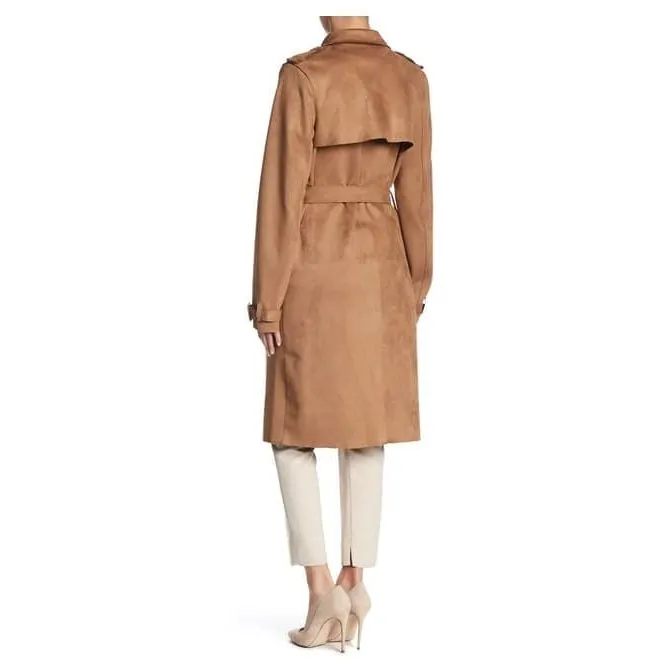 BLVD Faux Suede Trench Coat, Size Small