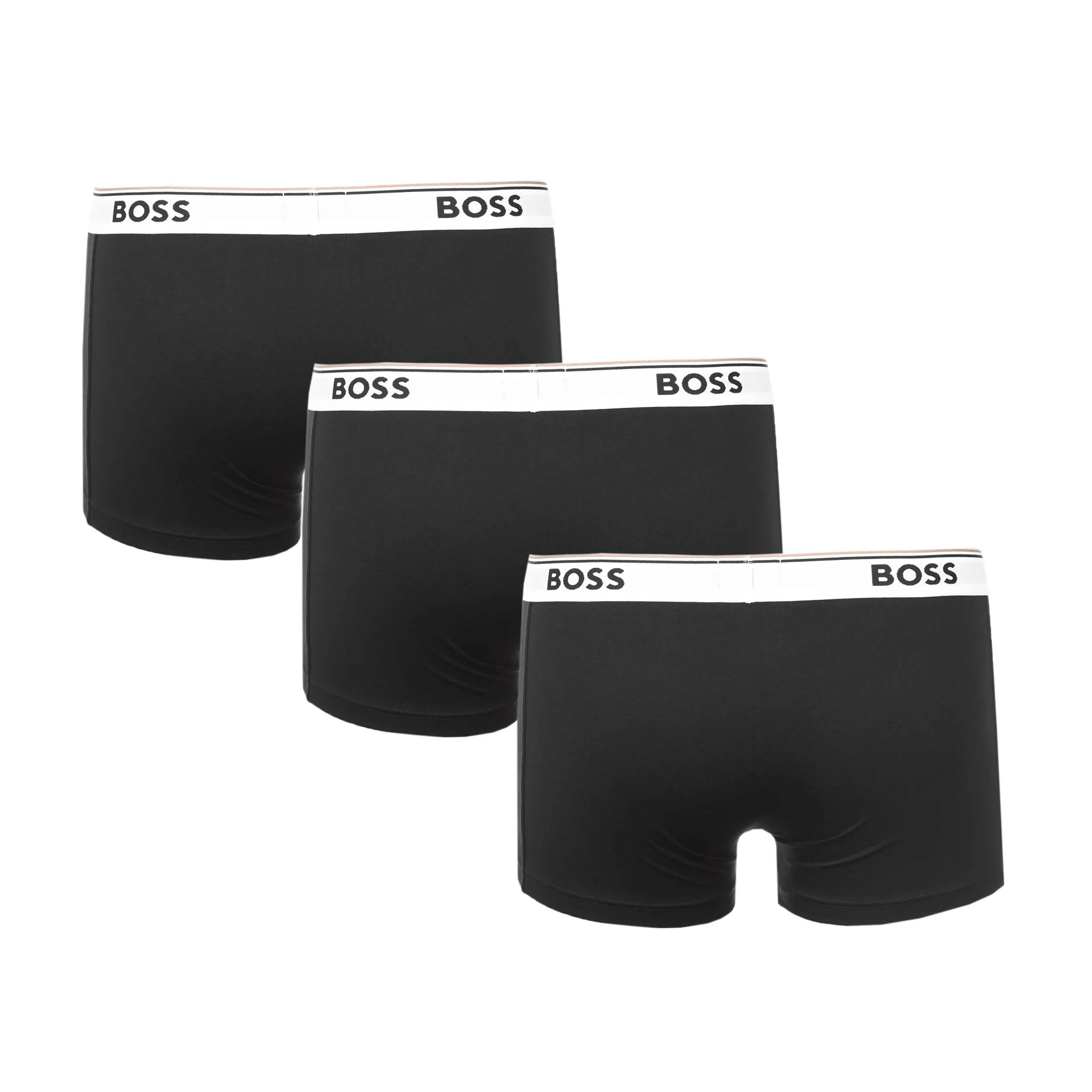 BOSS Trunk 3P Power Underwear in Black with White Band