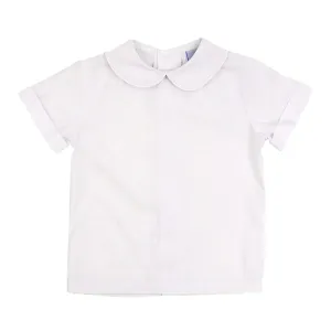 Boys Short Sleeve Button Back Shirt - White