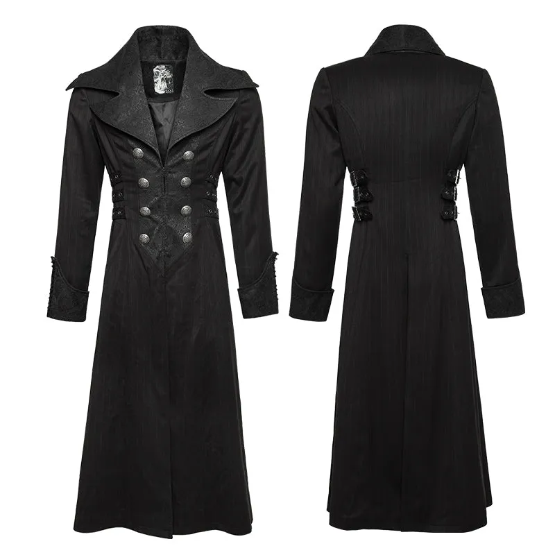 Branded Classical Extra Long Men Striped Punk Coat