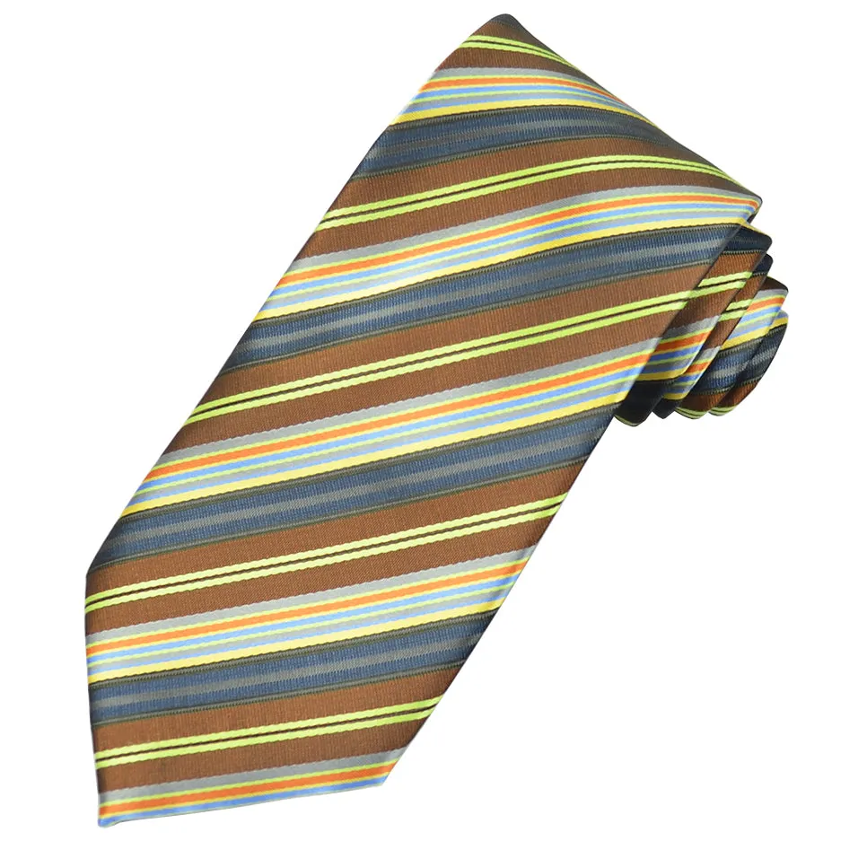 Brown and Green Men's Necktie