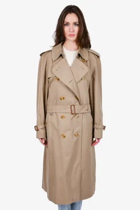 Burberrys Beige Wool Vintage Belted Trench Coat Size 50