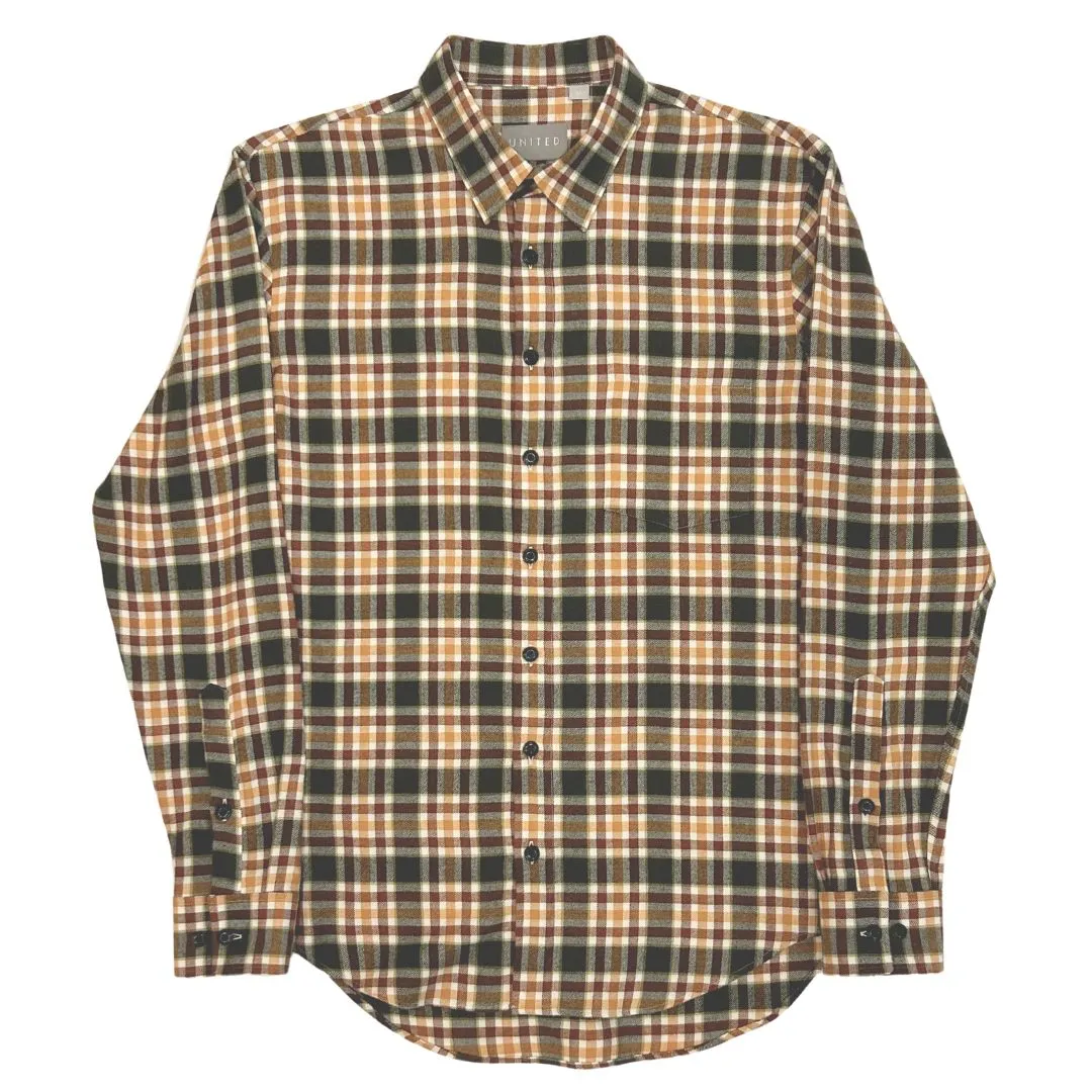 Burnt Umber Check Flannel Shirt