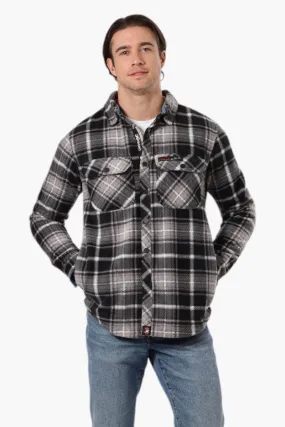 Canada Weather Gear Plaid Fleece Button Up Shacket - Black