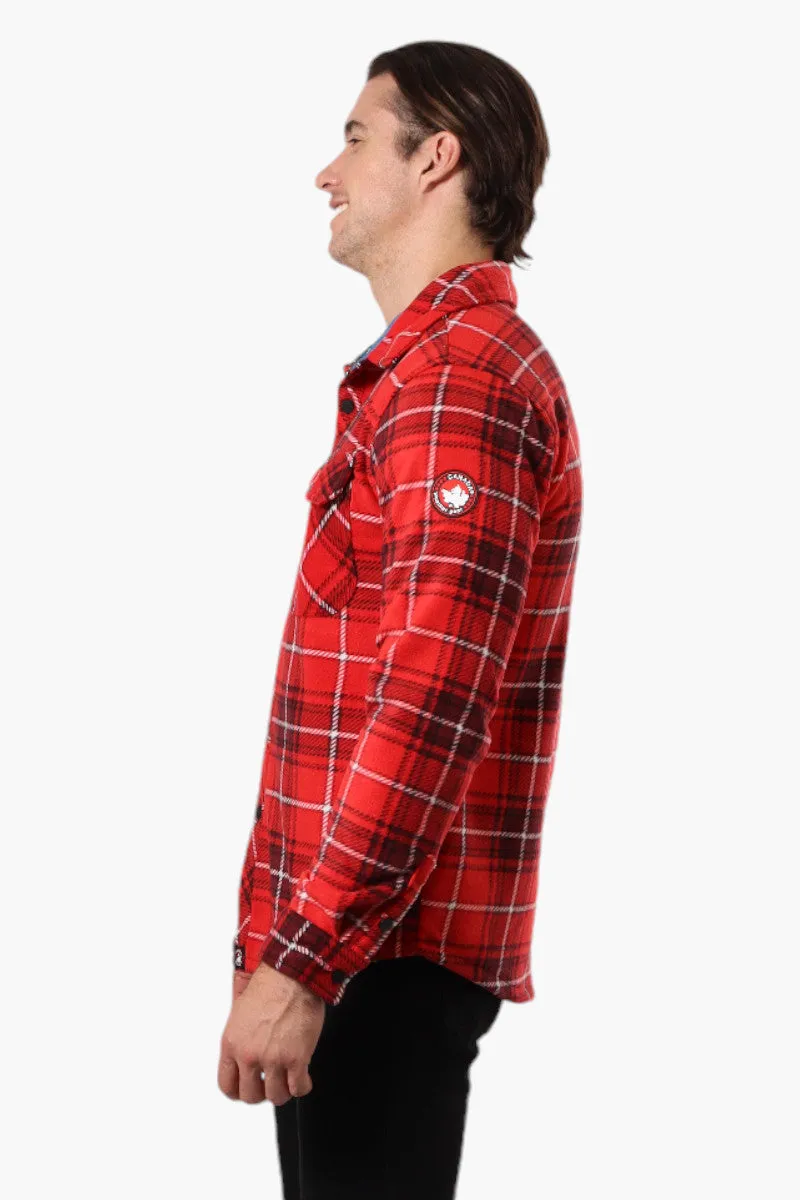 Canada Weather Gear Plaid Fleece Button Up Shacket - Red