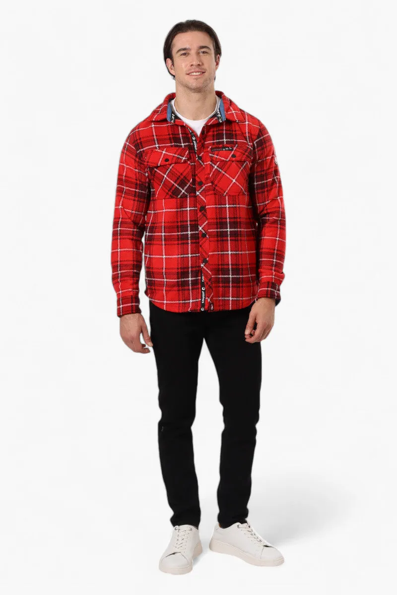 Canada Weather Gear Plaid Fleece Button Up Shacket - Red