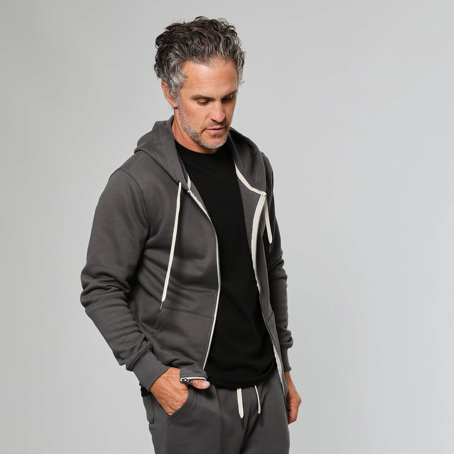 Carbon Fleece Zip Hoodie and Jogger Set