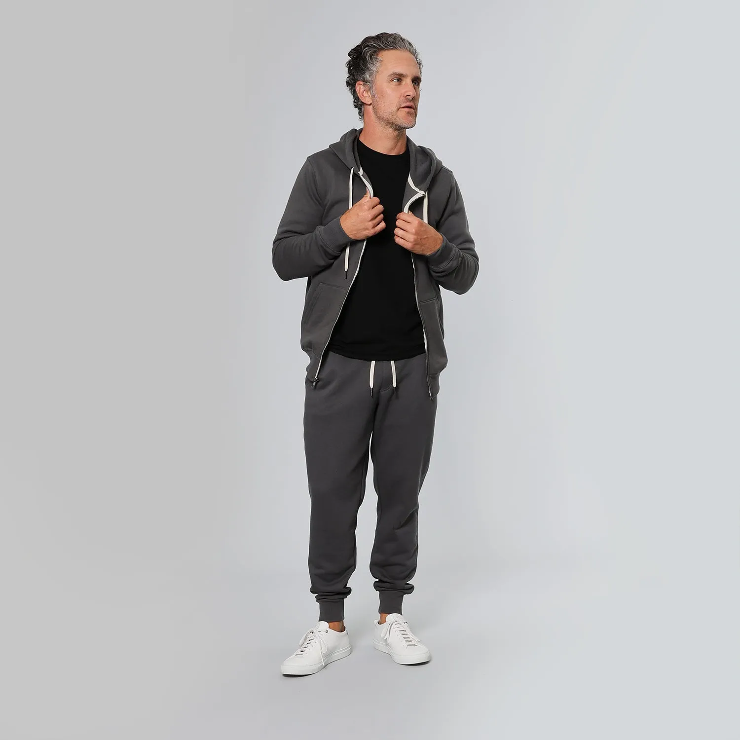 Carbon Fleece Zip Hoodie and Jogger Set