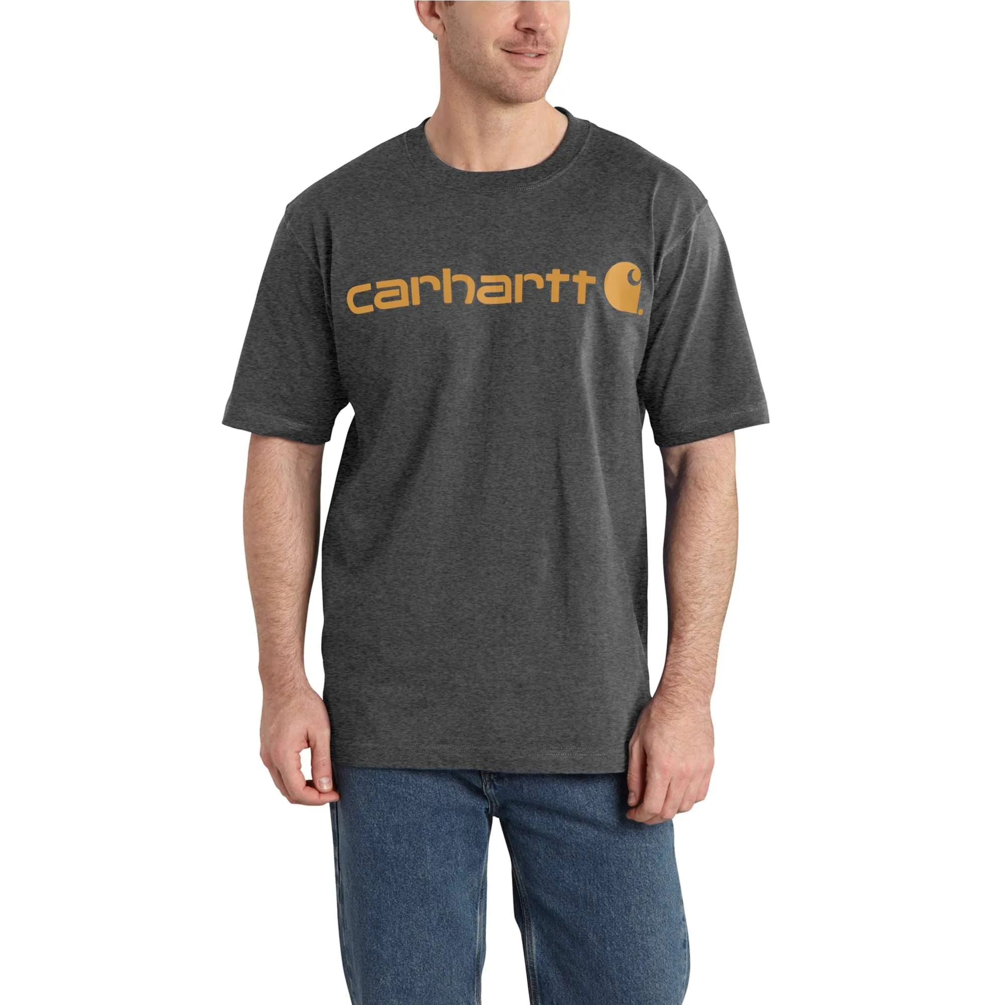 Carhartt K195 Signature Logo T-Shirt - Carbon Heather