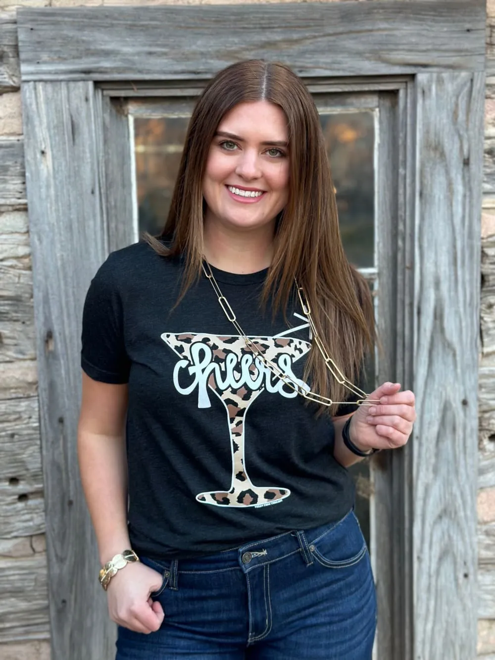 Cheers Leopard Tee by Texas True Threads