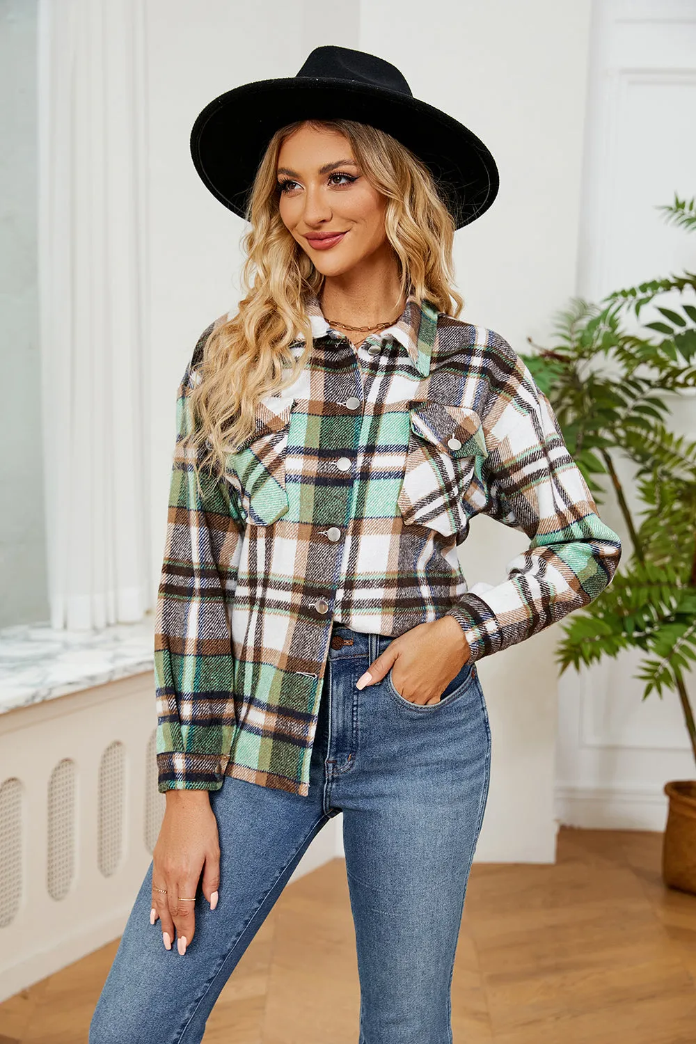 Collared Plaid Shacket