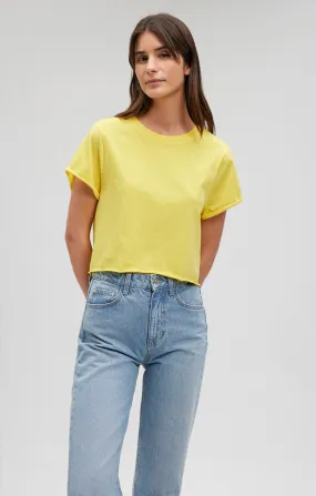 CROPPED CUT OFF T-SHIRT IN HABANERO GOLD