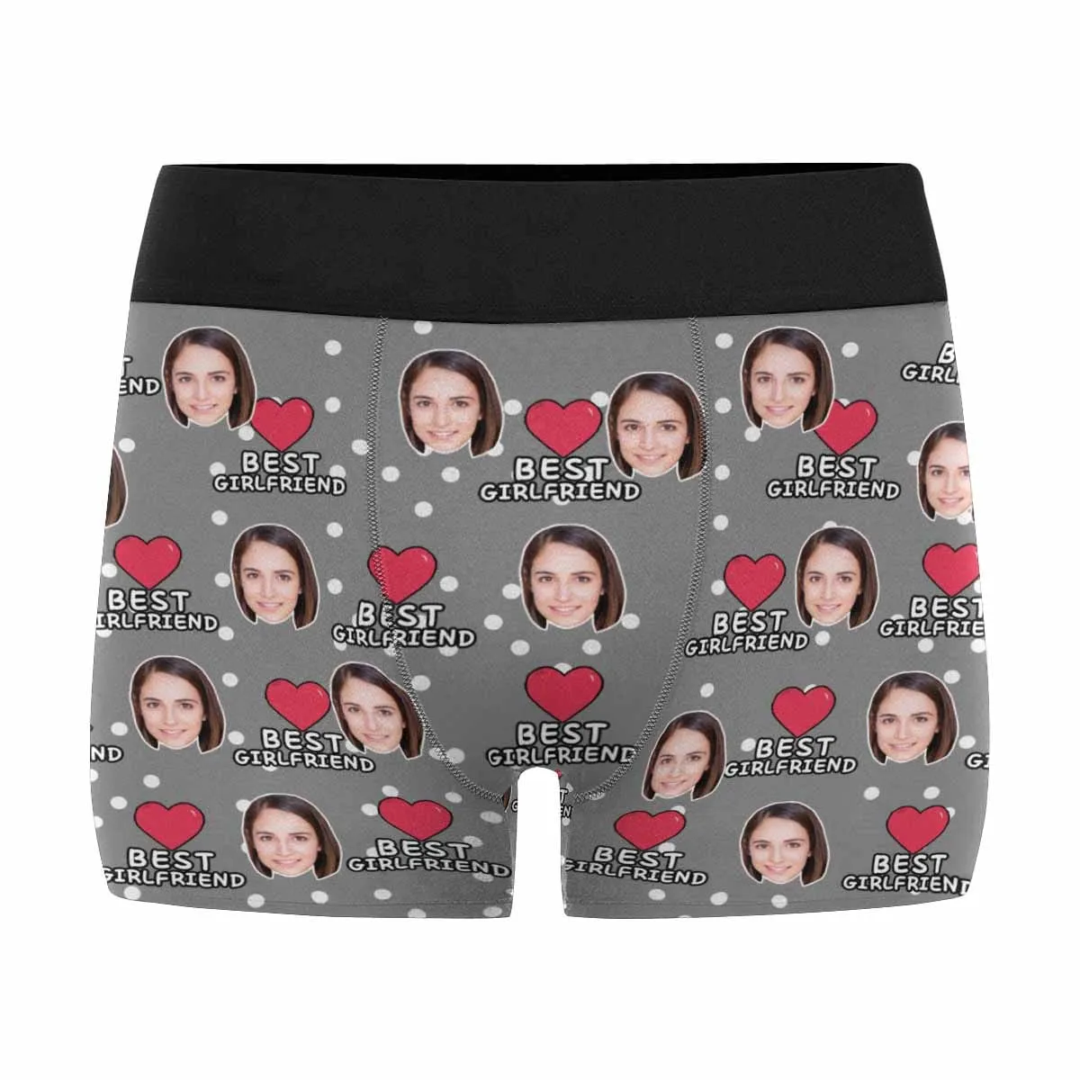 Custom Face Best Girlfriend Men's Boxer Briefs Personalized Photo or Image Underwear For Valentine's Day Gift